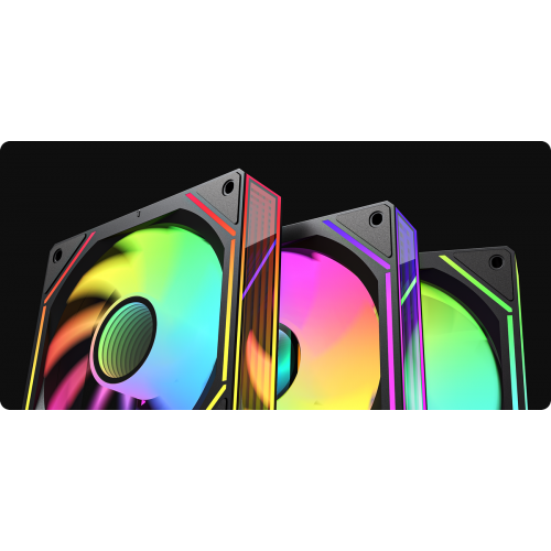 Набор кулеров для корпуса Ocypus Gamma F12 UNI ARGB 3 in 1 (GAMMA-F12-BK3AM00U-GL) Black купить в Украине: Киев, Днепр, Харьков, Одесса  | Проверка совместимости, низкая цена, отзывы, характеристики от TELEMART фото