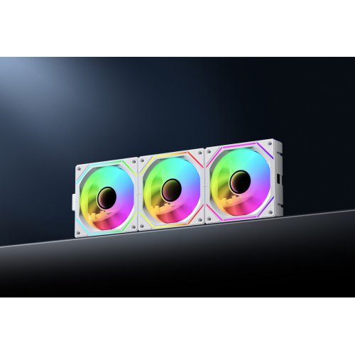 Набор кулеров для корпуса Ocypus Gamma F12 UNI ARGB Reverse Blade 3 in 1 (GAMMA-F12-WH3AM01U-GL) White купить в Украине: Киев, Днепр, Харьков, Одесса  | Проверка совместимости, низкая цена, отзывы, характеристики от TELEMART фото