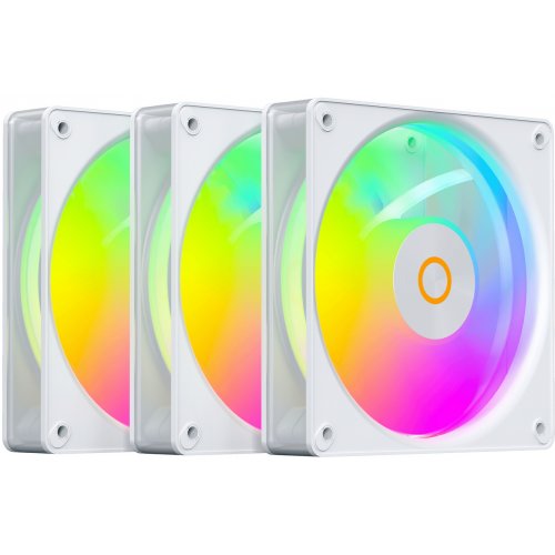 Набор кулеров для корпуса Ocypus Gamma F12 Elite ARGB Reverse Blade 3 in 1 (GAMMA-F12-WH3AM01E-GL) White купить в Украине: Киев, Днепр, Харьков, Одесса  | Проверка совместимости, низкая цена, отзывы, характеристики от TELEMART фото