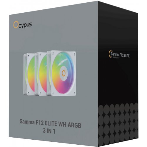 Набор кулеров для корпуса Ocypus Gamma F12 Elite ARGB 3 in 1 (GAMMA-F12-WH3AM00E-GL) White купить в Украине: Киев, Днепр, Харьков, Одесса  | Проверка совместимости, низкая цена, отзывы, характеристики от TELEMART фото