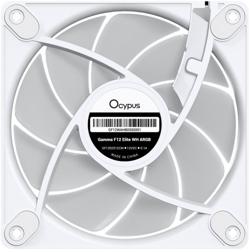 Кулер для корпуса Ocypus Gamma F12 Elite ARGB (GAMMA-F12-WH1AM00E-GL) White купить в Украине: Киев, Днепр, Харьков, Одесса  | Проверка совместимости, низкая цена, отзывы, характеристики от TELEMART фото