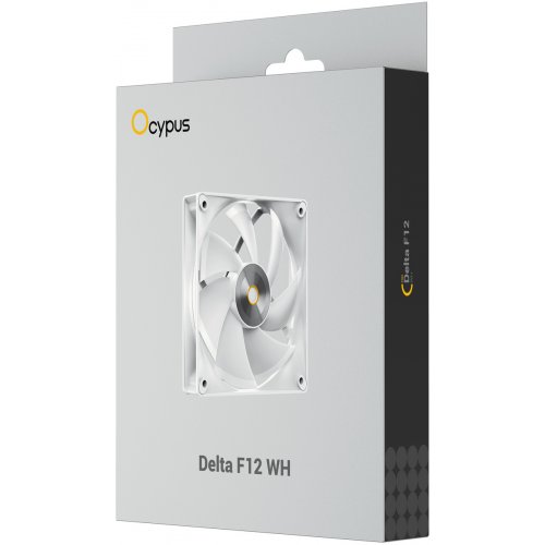 Кулер для корпуса Ocypus Delta F12 (DELTA-F12-WH1NM00X-GL) White купити в Україні: Київ, Львів, Хмельницький, Тернопіль | Перевірка сумісності, низька ціна, відгуки, характеристики від TELEMART фото