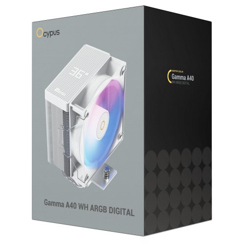 Кулер Ocypus Gamma A40 ARGB Digital (GAMMA-A40-WH1NAWD00X-GL) White купить в Украине: Киев, Днепр, Харьков, Одесса  | Проверка совместимости, низкая цена, отзывы, характеристики от TELEMART фото
