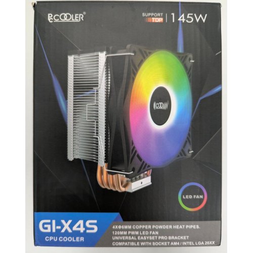 Кулер PCCooler GI-X4S (Відновлено продавцем, 823988) купити в Україні: Київ, Львів, Хмельницький, Тернопіль | Перевірка сумісності, низька ціна, відгуки, характеристики від TELEMART фото
