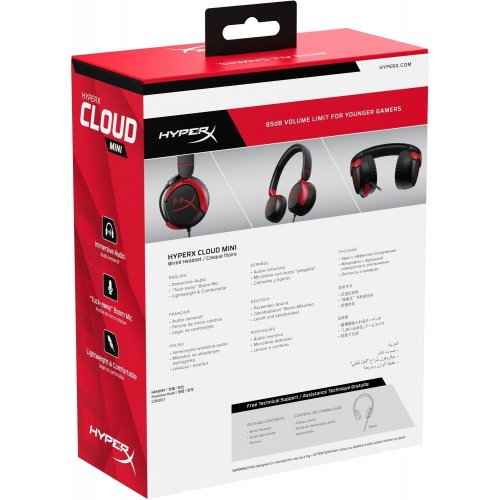 Уценка наушники HyperX Cloud Mini (7G8F4AA) Black/Red (Вскрытая упаковка, 824078) купить в Украине: Киев, Днепр, Харьков, Одесса  | Низкая цена, отзывы, характеристики от TELEMART фото
