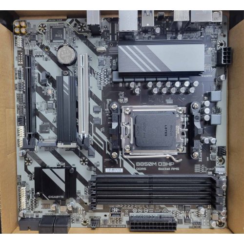 Уцінка материнська плата Gigabyte B850M D3HP (sAM5, AMD B850) (Сліди використання, 824086) купити в Україні: Київ, Львів, Хмельницький, Тернопіль | Перевірка сумісності, низька ціна, відгуки, характеристики від TELEMART фото