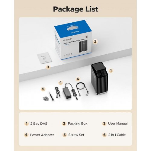 Док-станция ORICO 9728C3 2 Bay Docking Station 2.5"/3.5" HDD/SSD (ORICO-9728C3-EU-BK-BP) Black купить в Украине: Киев, Днепр, Харьков, Одесса  | Низкая цена, отзывы, характеристики от TELEMART фото