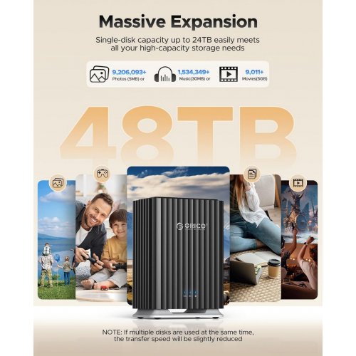 Док-станция ORICO 9728C3 2 Bay Docking Station 2.5"/3.5" HDD/SSD (ORICO-9728C3-EU-BK-BP) Black купить в Украине: Киев, Днепр, Харьков, Одесса  | Низкая цена, отзывы, характеристики от TELEMART фото