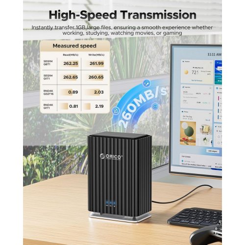 Док-станция ORICO 9728C3 2 Bay Docking Station 2.5"/3.5" HDD/SSD (ORICO-9728C3-EU-BK-BP) Black купить в Украине: Киев, Днепр, Харьков, Одесса  | Низкая цена, отзывы, характеристики от TELEMART фото