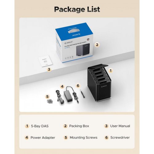 Док-станция ORICO 9758C3 5 Bay Docking Station 2.5"/3.5" HDD/SSD (ORICO-9758C3-V1-EU-BK-BP) Black купить в Украине: Киев, Днепр, Харьков, Одесса  | Низкая цена, отзывы, характеристики от TELEMART фото