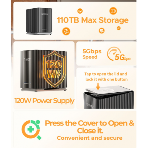 Док-станция ORICO 9758C3 5 Bay Docking Station 2.5"/3.5" HDD/SSD (ORICO-9758C3-V1-EU-BK-BP) Black купить в Украине: Киев, Днепр, Харьков, Одесса  | Низкая цена, отзывы, характеристики от TELEMART фото