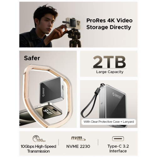 Зовнішня кишеня ORICO AP30-G2 M.2 NVME 2230 SSD Enclosure USB Type-C (ORICO-AP30-G2-BK-BP) Black купити в Україні: Київ, Львів, Хмельницький, Тернопіль | Низька ціна, відгуки, характеристики від TELEMART фото