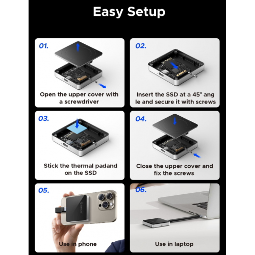 Зовнішня кишеня ORICO AP30-G2 M.2 NVME 2230 SSD Enclosure USB Type-C (ORICO-AP30-G2-BK-BP) Black купити в Україні: Київ, Львів, Хмельницький, Тернопіль | Низька ціна, відгуки, характеристики від TELEMART фото