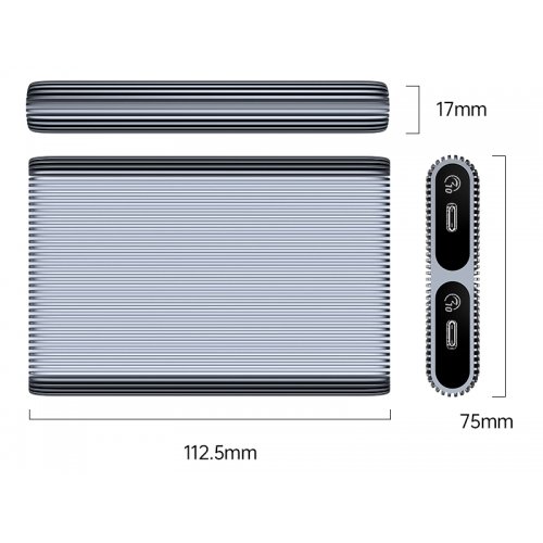 Внешний карман ORICO AM2C3-2N 2 x M.2 NVME SSD Enclosure USB Type-C (ORICO-AM2C3-2N-GY-BP) Grey купить в Украине: Киев, Днепр, Харьков, Одесса  | Низкая цена, отзывы, характеристики от TELEMART фото
