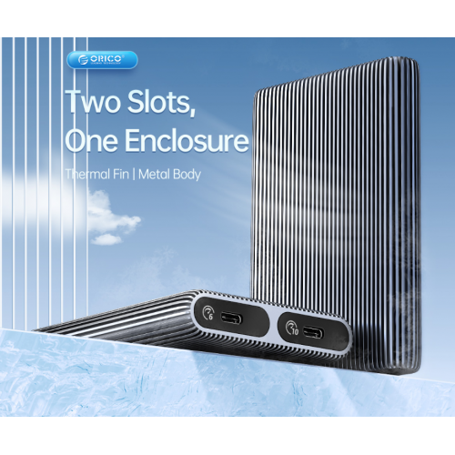 Внешний карман ORICO AM2C3-2N 2 x M.2 NVME SSD Enclosure USB Type-C (ORICO-AM2C3-2N-GY-BP) Grey купить в Украине: Киев, Днепр, Харьков, Одесса  | Низкая цена, отзывы, характеристики от TELEMART фото