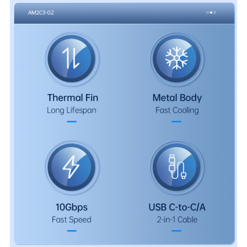Внешний карман ORICO AM2C3-2N 2 x M.2 NVME SSD Enclosure USB Type-C (ORICO-AM2C3-2N-GY-BP) Grey купить в Украине: Киев, Днепр, Харьков, Одесса  | Низкая цена, отзывы, характеристики от TELEMART фото