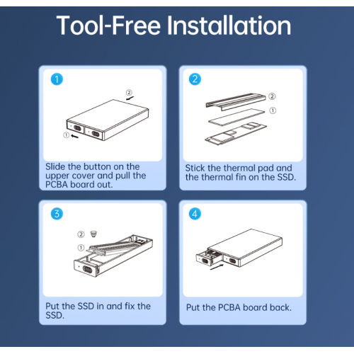 Внешний карман ORICO AM2C3-2N 2 x M.2 NVME SSD Enclosure USB Type-C (ORICO-AM2C3-2N-GY-BP) Grey купить в Украине: Киев, Днепр, Харьков, Одесса  | Низкая цена, отзывы, характеристики от TELEMART фото