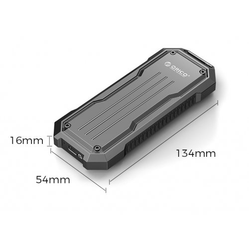 Зовнішня кишеня ORICO OXS2C3-G2 M.2 NVME/SATA SSD Enclosure USB Type-C (ORICO-OXS2C3-G2-GY-BP) Dark Grey купити в Україні: Київ, Львів, Хмельницький, Тернопіль, Івано-Франківськ | Низька ціна, відгуки, характеристики від TELEMART фото