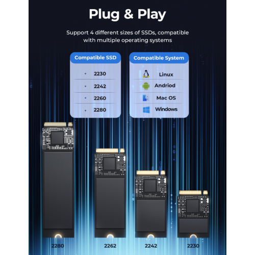 Зовнішня кишеня ORICO OXS2C3-G2 M.2 NVME/SATA SSD Enclosure USB Type-C (ORICO-OXS2C3-G2-GY-BP) Dark Grey купити в Україні: Київ, Львів, Хмельницький, Тернопіль, Івано-Франківськ | Низька ціна, відгуки, характеристики від TELEMART фото