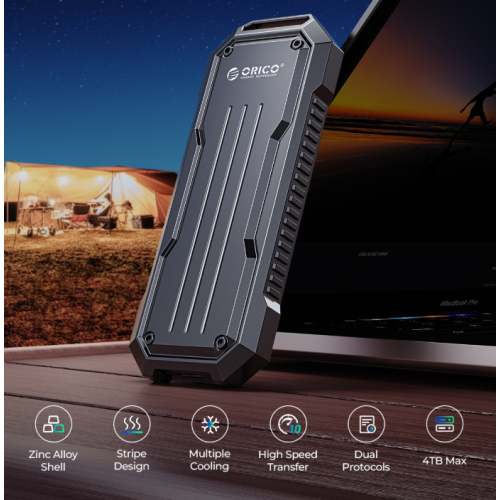 Зовнішня кишеня ORICO OXS2C3-G2 M.2 NVME/SATA SSD Enclosure USB Type-C (ORICO-OXS2C3-G2-GY-BP) Dark Grey купити в Україні: Київ, Львів, Хмельницький, Тернопіль, Івано-Франківськ | Низька ціна, відгуки, характеристики від TELEMART фото