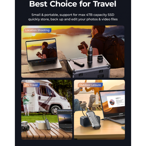 Зовнішня кишеня ORICO OXS2C3-G2 M.2 NVME/SATA SSD Enclosure USB Type-C (ORICO-OXS2C3-G2-GY-BP) Dark Grey купити в Україні: Київ, Львів, Хмельницький, Тернопіль, Івано-Франківськ | Низька ціна, відгуки, характеристики від TELEMART фото