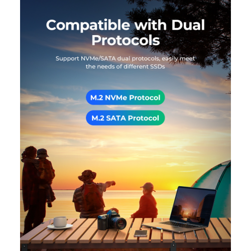 Зовнішня кишеня ORICO OXS2C3-G2 M.2 NVME/SATA SSD Enclosure USB Type-C (ORICO-OXS2C3-G2-GY-BP) Dark Grey купити в Україні: Київ, Львів, Хмельницький, Тернопіль, Івано-Франківськ | Низька ціна, відгуки, характеристики від TELEMART фото