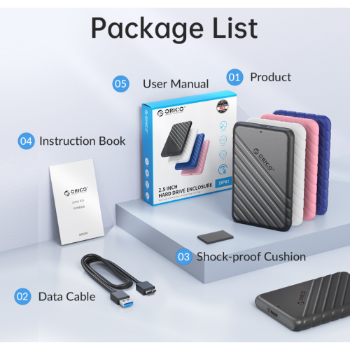 Внешний карман ORICO 25PW1-U3 2.5" SSD/HDD Enclosure USB (ORICO-25PW1-U3-BK-EP-QD) Black купить в Украине: Киев, Днепр, Харьков, Одесса  | Низкая цена, отзывы, характеристики от TELEMART фото