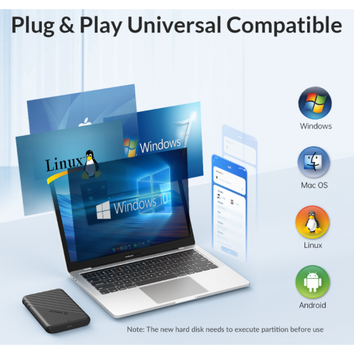 Внешний карман ORICO 25PW1-U3 2.5" SSD/HDD Enclosure USB (ORICO-25PW1-U3-BK-EP-QD) Black купить в Украине: Киев, Днепр, Харьков, Одесса  | Низкая цена, отзывы, характеристики от TELEMART фото