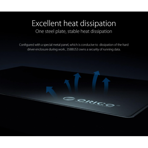 Внешний карман ORICO 3588US3-V1 3.5" SSD/HDD Enclosure USB (ORICO-3588US3-V1-EU-BK-BP-HW) Black купить в Украине: Киев, Днепр, Харьков, Одесса  | Низкая цена, отзывы, характеристики от TELEMART фото