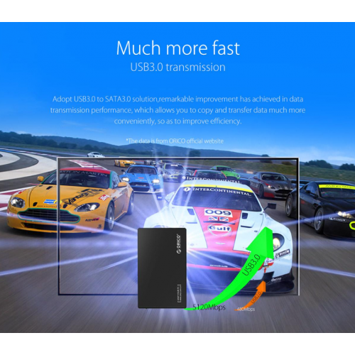 Внешний карман ORICO 3588US3-V1 3.5" SSD/HDD Enclosure USB (ORICO-3588US3-V1-EU-BK-BP-HW) Black купить в Украине: Киев, Днепр, Харьков, Одесса  | Низкая цена, отзывы, характеристики от TELEMART фото