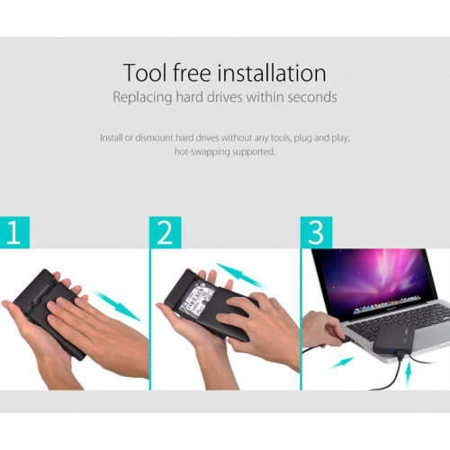 Внешний карман ORICO 3588US3-V1 3.5" SSD/HDD Enclosure USB (ORICO-3588US3-V1-EU-BK-BP-HW) Black купить в Украине: Киев, Днепр, Харьков, Одесса  | Низкая цена, отзывы, характеристики от TELEMART фото