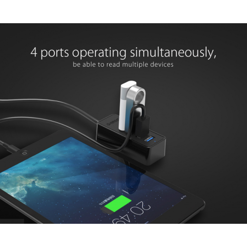 USB-хаб ORICO W5P-U3 USB 4 in 1 (ORICO-W5P-U3-100-BK-EP-HW) Black купити в Україні: Київ, Львів, Хмельницький, Тернопіль | Низька ціна, відгуки, характеристики від TELEMART фото