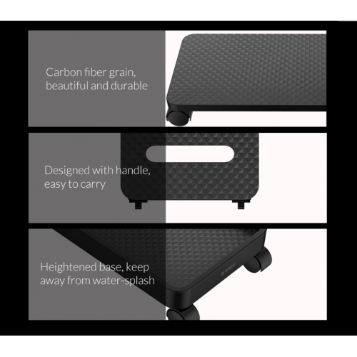 Кронштейн для комп'ютера з колесами ORICO CPB1 Computer Host Bracket with Wheels (ORICO-CPB1-BK-BP) Black купити в Україні: Київ, Львів, Хмельницький, Тернопіль, Івано-Франківськ | Низька ціна, відгуки, характеристики від TELEMART фото