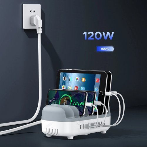 Сетевое зарядное устройство ORICO DUK-10P-V1 Smart Charging Station 10 x USB 120W (ORICO-DUK-10P-V1-EU-BK-BP) Black купить в Украине: Киев, Днепр, Харьков, Одесса  | Низкая цена, отзывы, характеристики от TELEMART фото