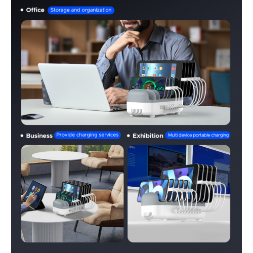 Сетевое зарядное устройство ORICO DUK-10P-V1 Smart Charging Station 10 x USB 120W (ORICO-DUK-10P-V1-EU-BK-BP) Black купить в Украине: Киев, Днепр, Харьков, Одесса  | Низкая цена, отзывы, характеристики от TELEMART фото