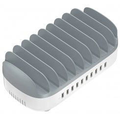Сетевое зарядное устройство ORICO DUK-10P-V1 Smart Charging Station 10 x USB 120W (ORICO-DUK-10P-V1-EU-WH-BP) White