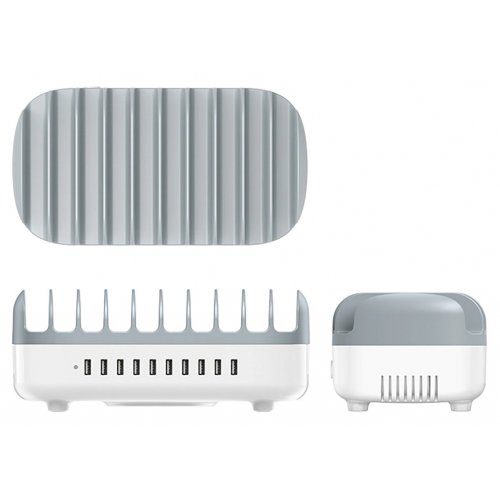 Сетевое зарядное устройство ORICO DUK-10P-V1 Smart Charging Station 10 x USB 120W (ORICO-DUK-10P-V1-EU-WH-BP) White купить в Украине: Киев, Днепр, Харьков, Одесса  | Низкая цена, отзывы, характеристики от TELEMART фото