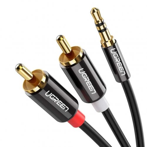 Розгалужувач Ugreen AV116 3.5mm to 2 x RCA 2m (10584) Black купити в Україні: Київ, Львів, Хмельницький, Тернопіль | Низька ціна, відгуки, характеристики від TELEMART фото