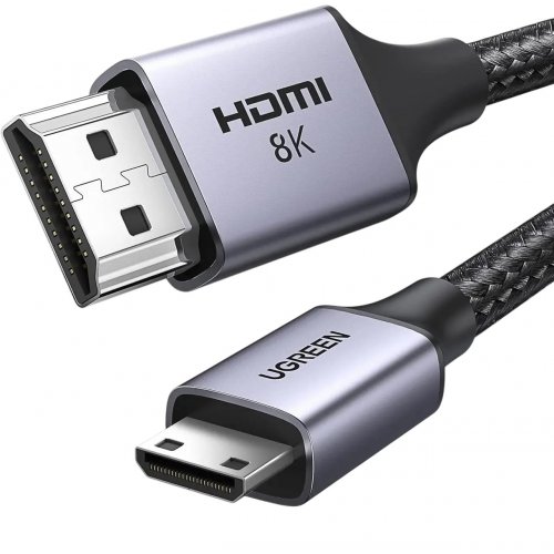 Кабель Ugreen HD163 Mini HDMI to HDMI 2.1 8K 2m (15515) Black купить в Украине: Киев, Днепр, Харьков, Одесса  | Низкая цена, отзывы, характеристики от TELEMART фото