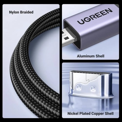 Кабель Ugreen HD164 Micro HDMI to HDMI 2.1 8K 2m (15517) Black купити в Україні: Київ, Львів, Хмельницький, Тернопіль | Низька ціна, відгуки, характеристики від TELEMART фото