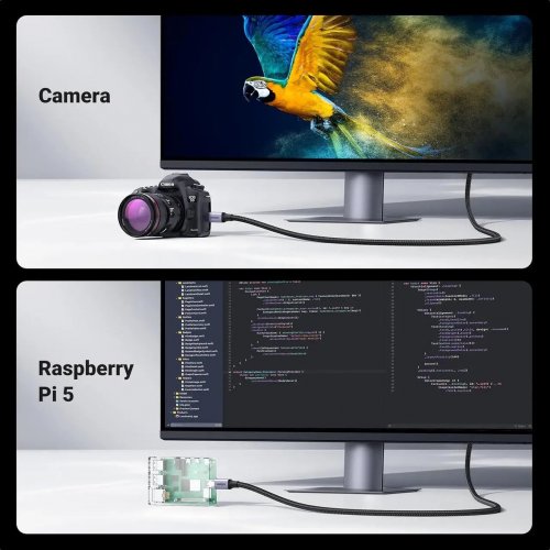 Кабель Ugreen HD164 Micro HDMI to HDMI 2.1 8K 2m (15517) Black купити в Україні: Київ, Львів, Хмельницький, Тернопіль | Низька ціна, відгуки, характеристики від TELEMART фото