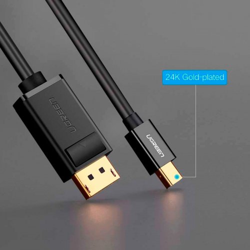 Кабель Ugreen MD105 Mini DisplayPort to DisplayPort 1.5m (10477) Black купить в Украине: Киев, Днепр, Харьков, Одесса  | Низкая цена, отзывы, характеристики от TELEMART фото