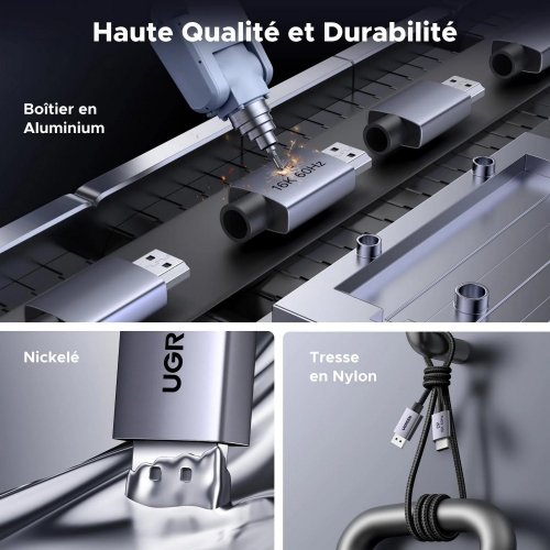 Кабель Ugreen DP118 DisplayPort to DisplayPort 2.1 16K 2m (55568) Black купити в Україні: Київ, Львів, Хмельницький, Тернопіль | Низька ціна, відгуки, характеристики від TELEMART фото