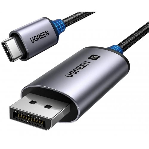 Кабель Ugreen CM556 USB Type-C to DisplayPort 1.4 8K 2m (25158) Black купить в Украине: Киев, Днепр, Харьков, Одесса  | Низкая цена, отзывы, характеристики от TELEMART фото