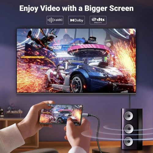 Кабель Ugreen CM556 USB Type-C to DisplayPort 1.4 8K 2m (25158) Black купить в Украине: Киев, Днепр, Харьков, Одесса  | Низкая цена, отзывы, характеристики от TELEMART фото