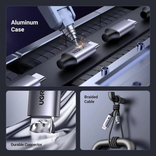 Кабель Ugreen CM556 USB Type-C to DisplayPort 1.4 8K 2m (25158) Black купить в Украине: Киев, Днепр, Харьков, Одесса  | Низкая цена, отзывы, характеристики от TELEMART фото