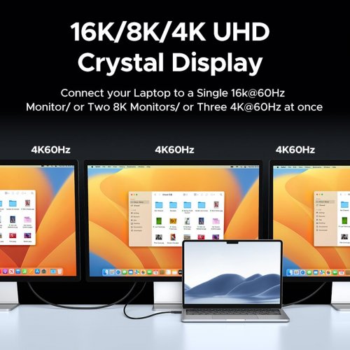 Кабель Ugreen L703 Thunderbolt 5 USB Type-C to USB Type-C 16K 1m (45996) Black купити в Україні: Київ, Львів, Хмельницький, Тернопіль | Низька ціна, відгуки, характеристики від TELEMART фото