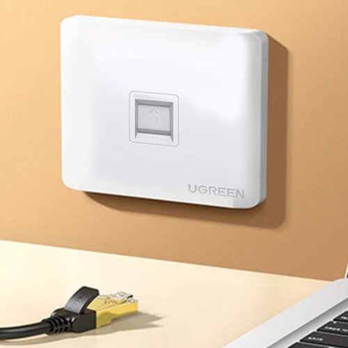 Настінна мережева розетка Ugreen NW144 Single Port Wall Face Plate (80180) White купити в Україні: Київ, Львів, Хмельницький, Тернопіль | Низька ціна, відгуки, характеристики від TELEMART фото