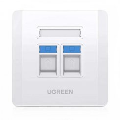 Настінна мережева розетка Ugreen NW144 Dual Port Wall Face Plate (80182) White