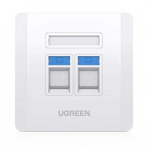 Настінна мережева розетка Ugreen NW144 Dual Port Wall Face Plate (80182) White купити в Україні: Київ, Львів, Хмельницький, Тернопіль | Низька ціна, відгуки, характеристики від TELEMART фото